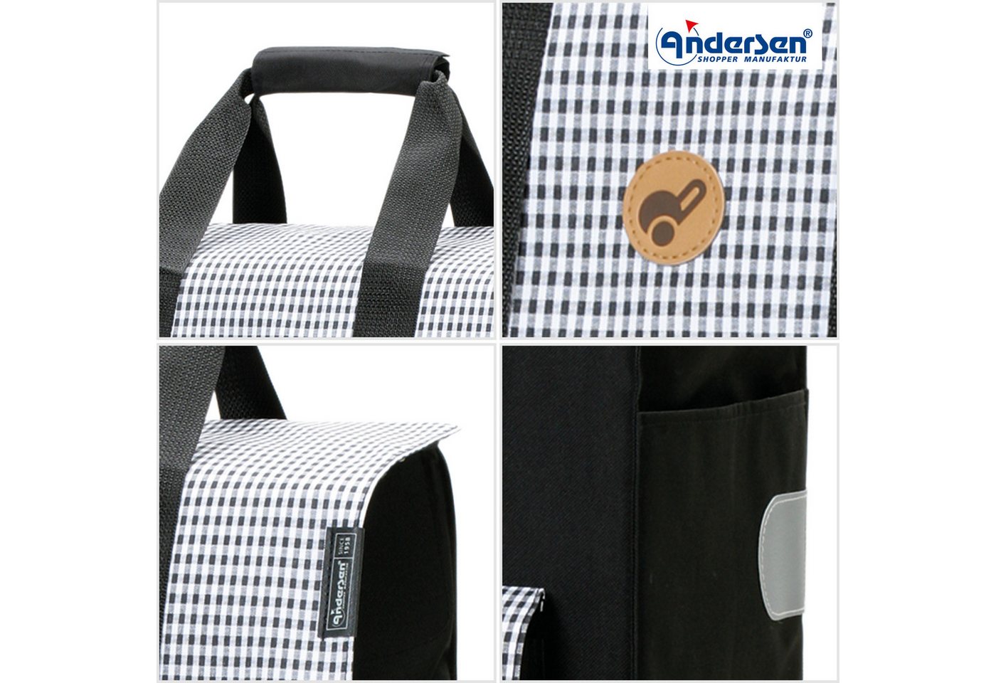 Andersen Einkaufstrolley Scala Shopper Milla schwarz, belastbar bis 40kg, wasserabweisend Bild 3