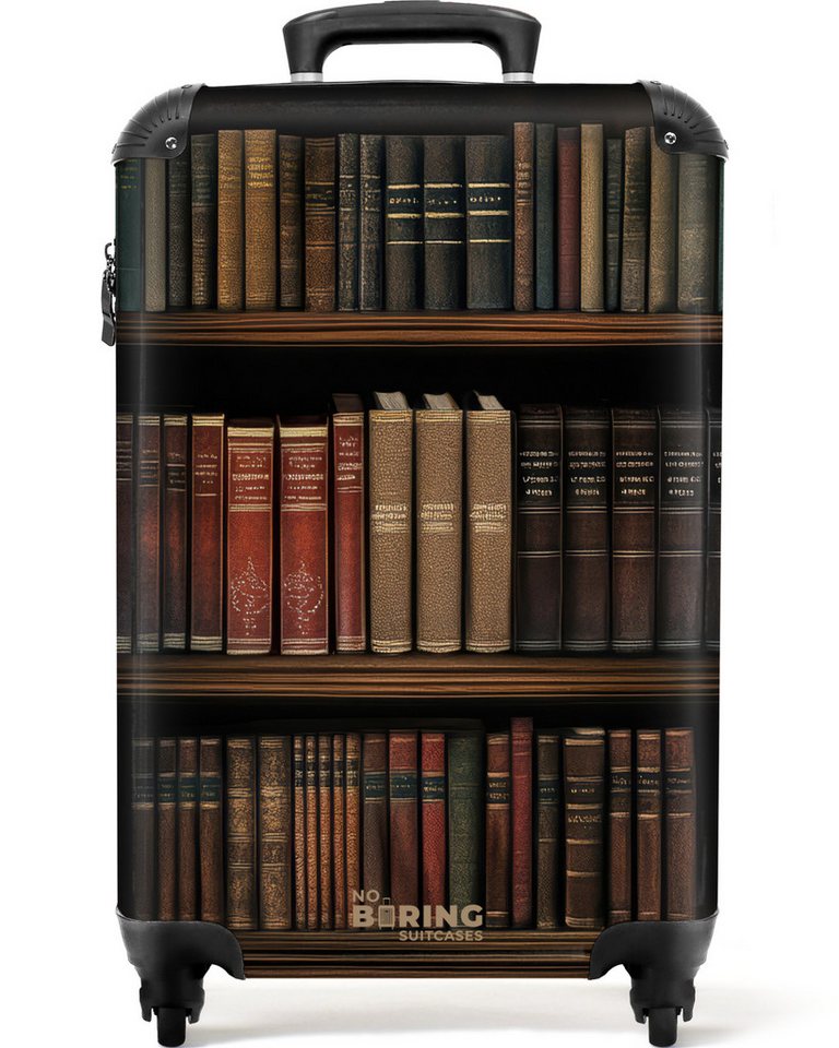 NoBoringSuitcases.com© Hartschalen-Trolley Bücherregal voller klassisch anmutender Werke 55x35x20cm, Reisetasche mit Rollen, Koffer Handgepäck Flugzeug Bild 4