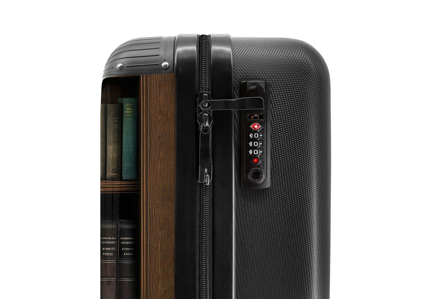 NoBoringSuitcases.com© Hartschalen-Trolley Bücherregal voller klassisch anmutender Werke 55x35x20cm, Reisetasche mit Rollen, Koffer Handgepäck Flugzeug Bild 5