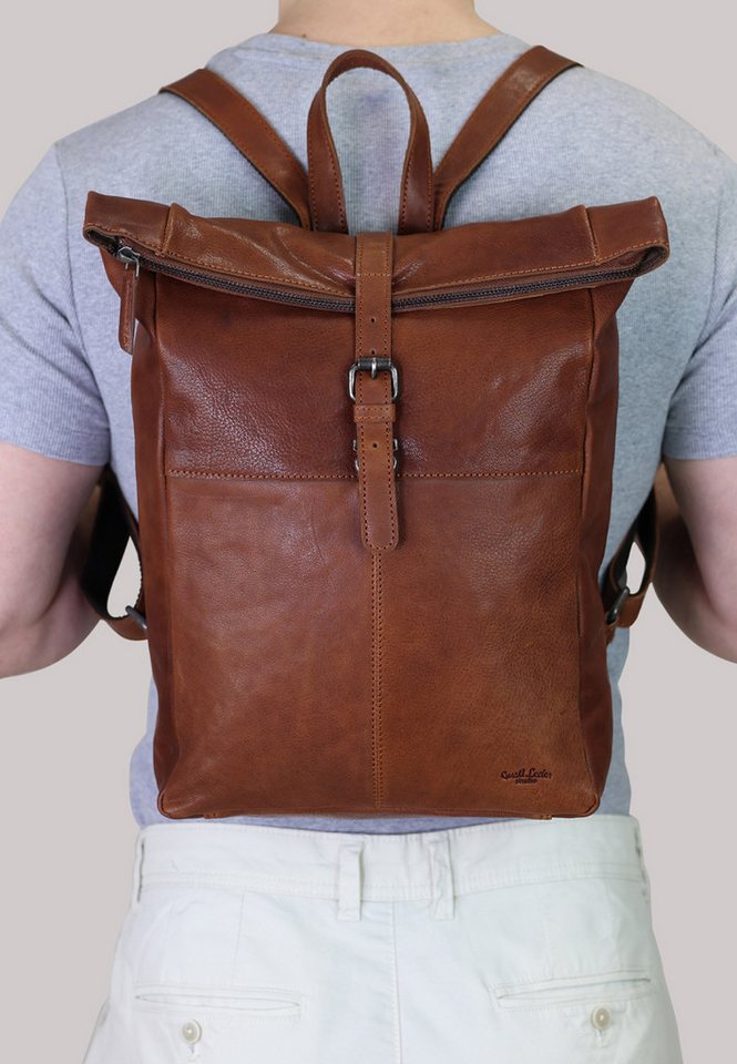 Gusti Leder Rucksack Gusti Leder big backpack Valja (1-tlg), Rucksack Lederrucksack Vintage Wanderrucksack Braun Leder Bild 3