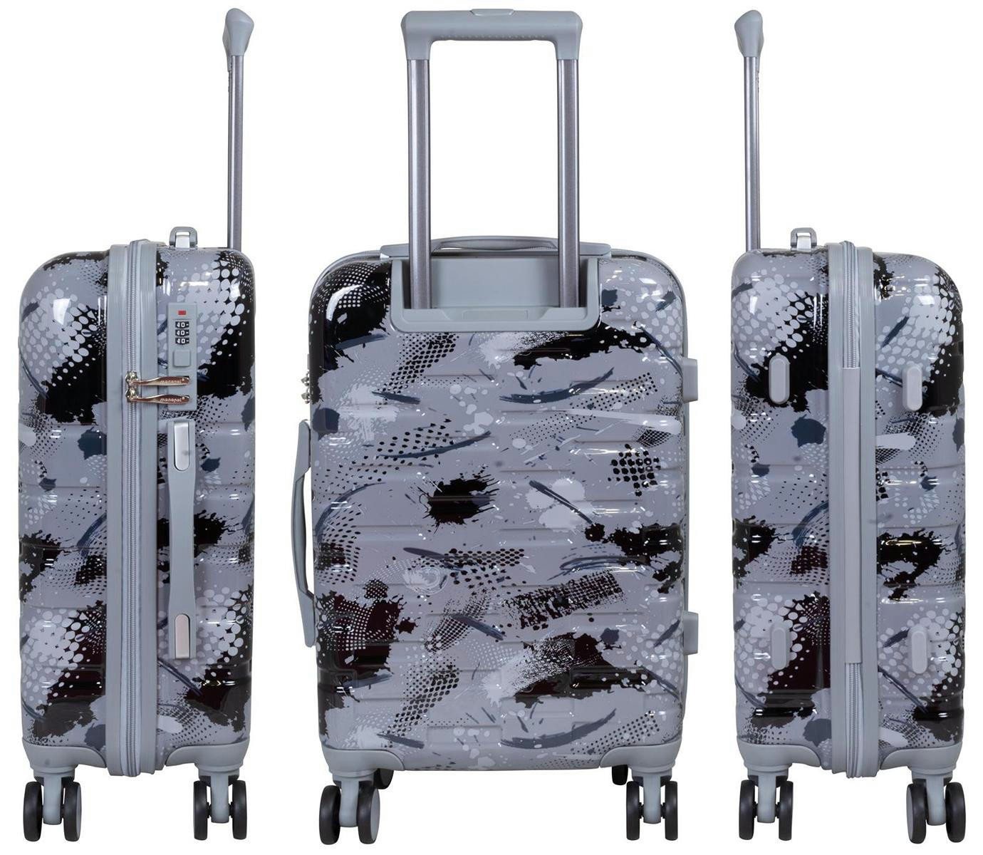 Warenhandel König Hartschalen-Trolley Cespara, 4 Rollen, Dehnfalte für Gr. L und XL, farbig abgestimmte Griffe und Rollen Bild 5