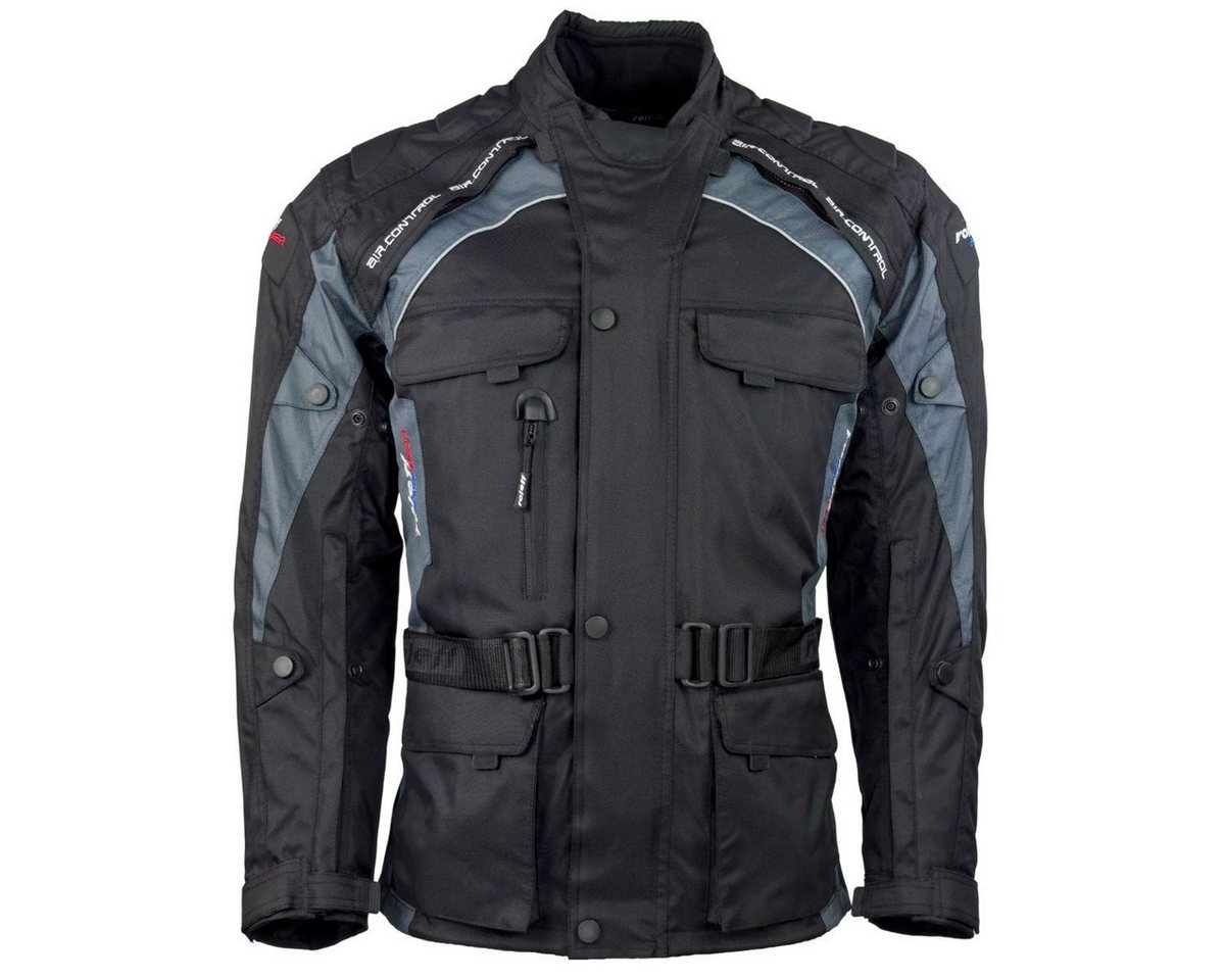 roleff Motorradjacke RO781 - Schwarz-Grau, wasserdicht, atmungsaktiv & mit Protektoren auch in großen Größen, in verschiedenen Farben erhältlich Bild 2
