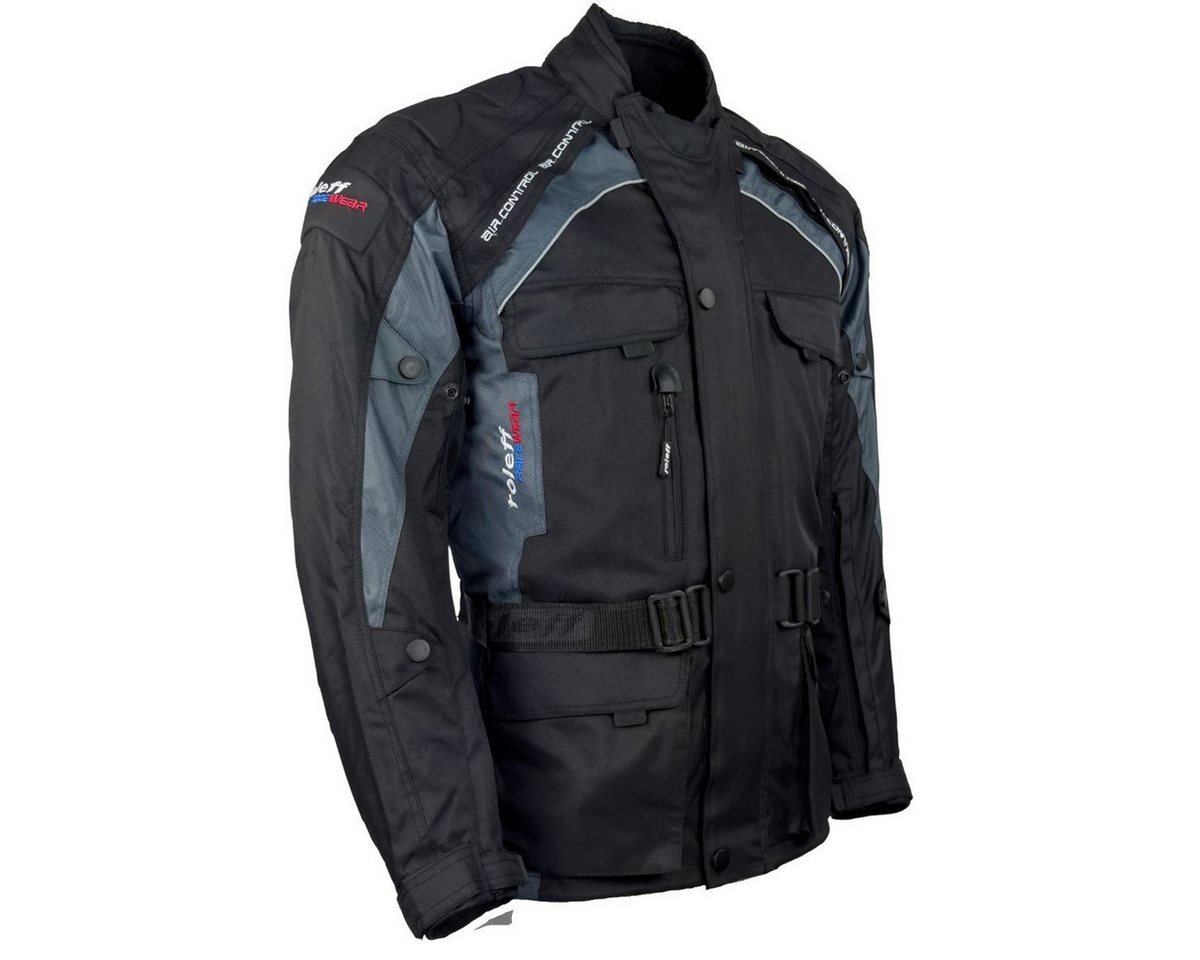 roleff Motorradjacke RO781 - Schwarz-Grau, wasserdicht, atmungsaktiv & mit Protektoren auch in großen Größen, in verschiedenen Farben erhältlich Bild 5