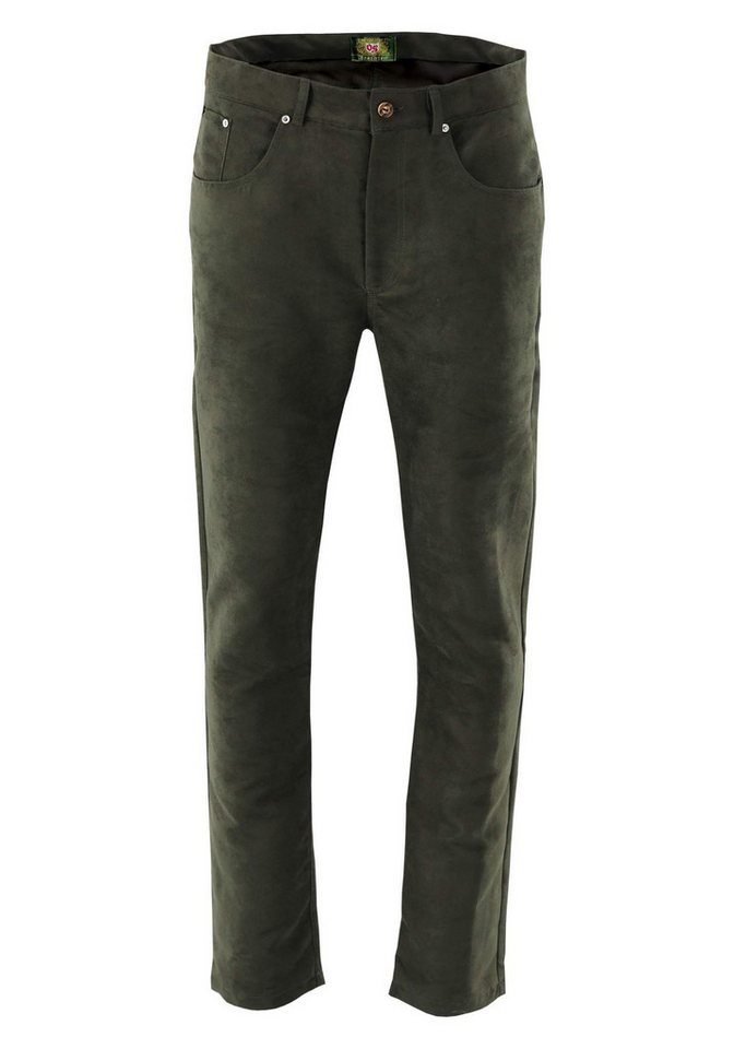 OS Trachten Outdoorhose Spefu lang, schmal zulaufend, Hirschhornoptik-Knopf, 5 Taschen, Lederimitat Bild 2