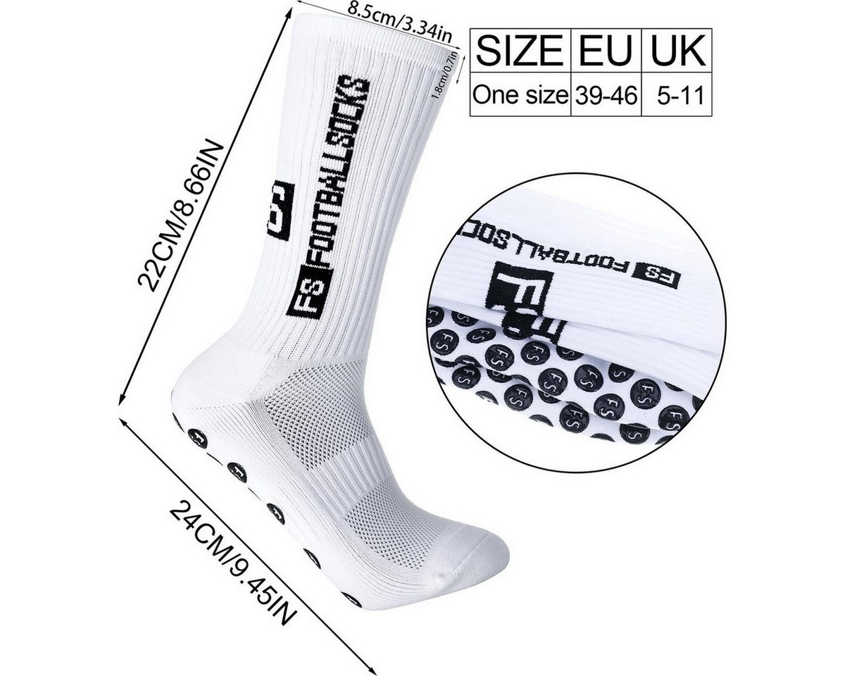 Kraftverdia Sportsocken Grip-Socken 5 Paar Anti-Rutsch Sportsocken Fußball Basketball 39-46 Bild 2