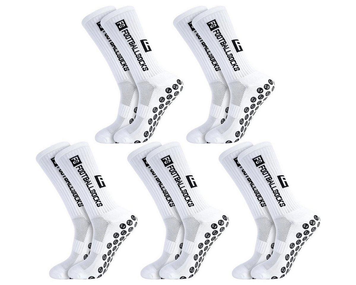 Kraftverdia Sportsocken Grip-Socken 5 Paar Anti-Rutsch Sportsocken Fußball Basketball 39-46 Bild 3