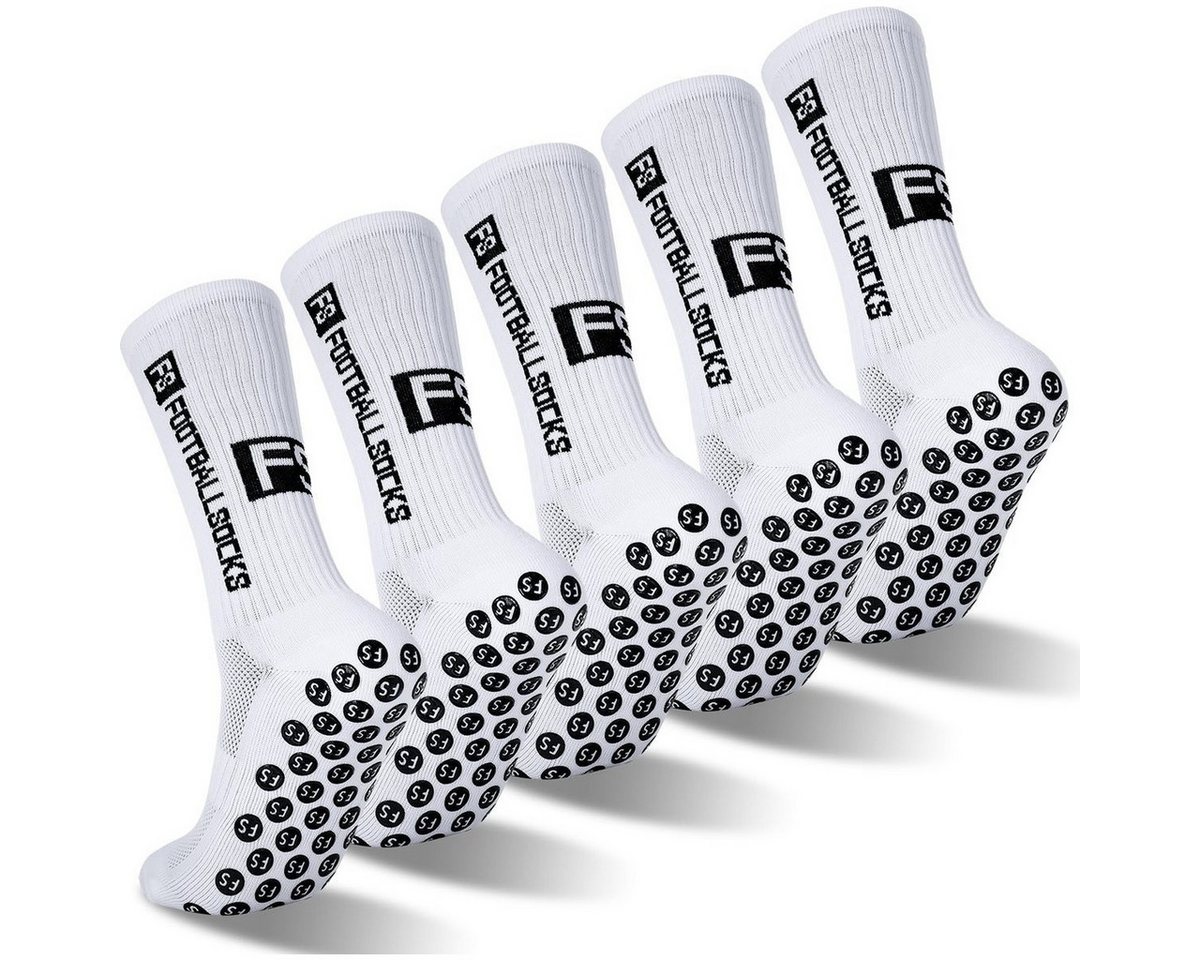 Kraftverdia Sportsocken Grip-Socken 5 Paar Anti-Rutsch Sportsocken Fußball Basketball 39-46 Bild 5