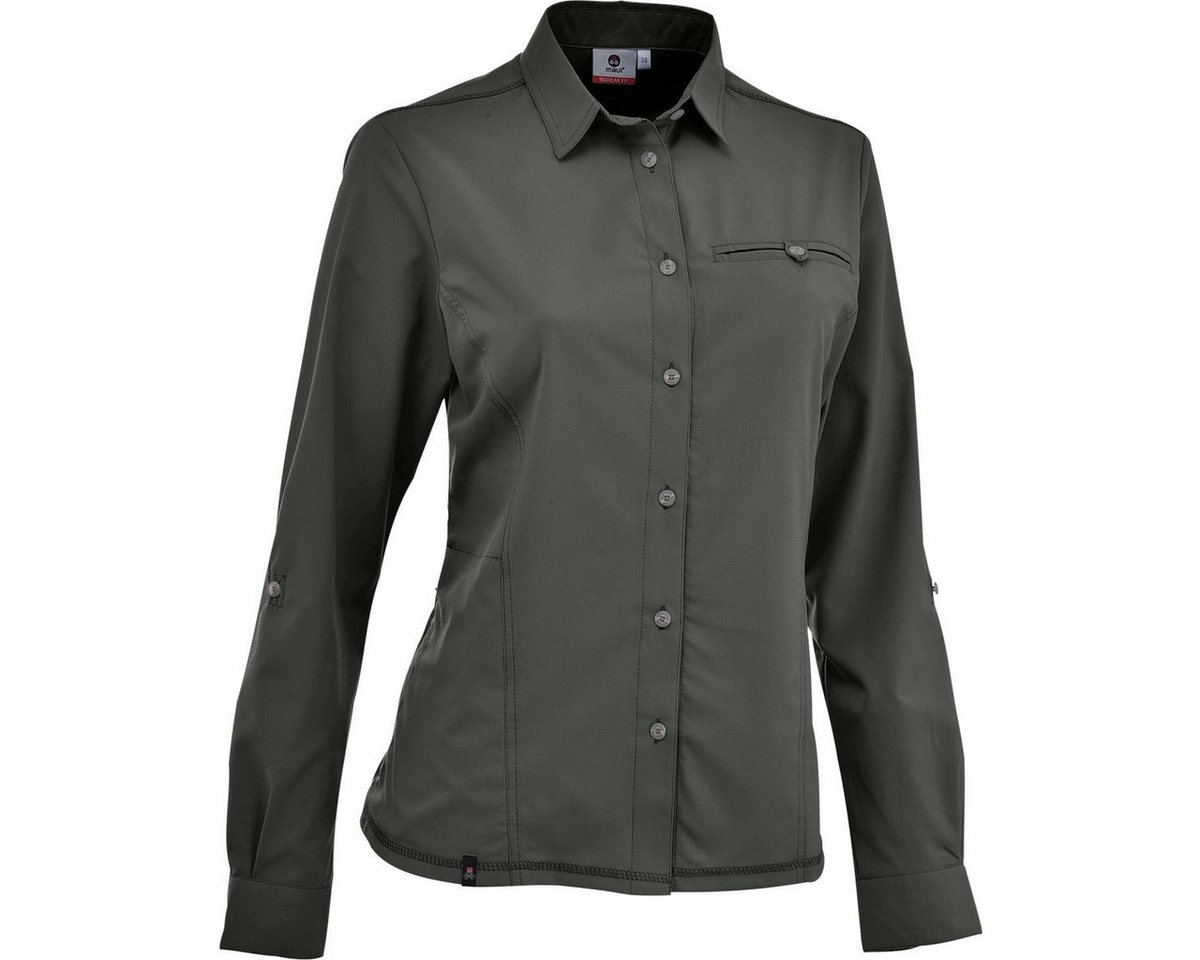Maul Sport® Outdoorbluse Hochalm 4XT - 1/1 Krempelbluse uni elas. Schnelltrocknende, atmungsaktive Damenbluse mit Krempelärmeln und