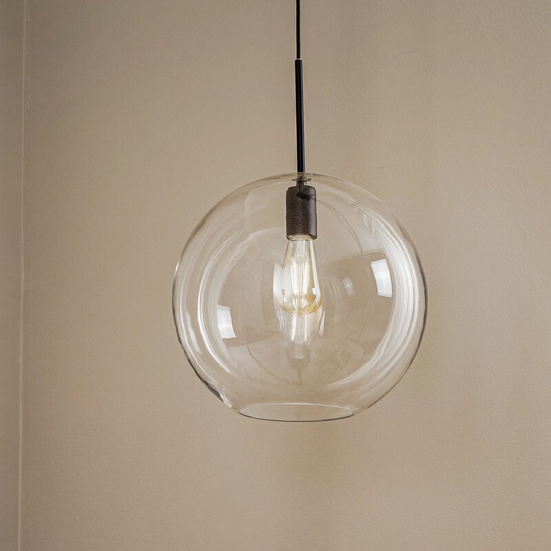 [gebraucht] B-ware Hängeleuchte Sphere Xl Nowodvorski Mit Glasschirm Transparent Schwarz 40w E27