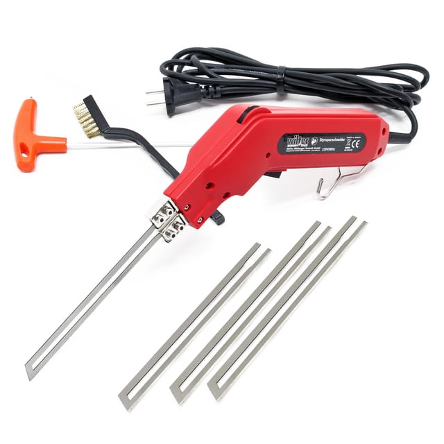 Wiltec - Styroporschneider 150W, schnelles Aufheizen mit 4 Klingen 2x 200/150mm, für Styropor, Styrodur & Polystrol-Hartschaum Heißdrahtschneider bis