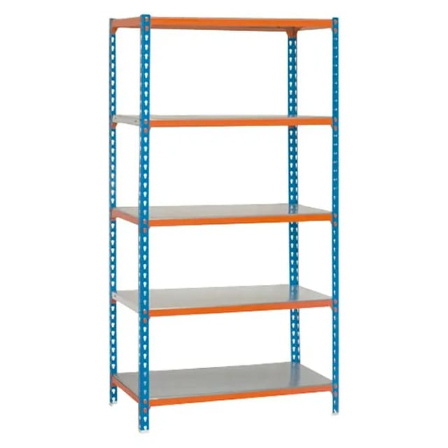 Simonrack Robuste Metallregal Blau und Orange 5 Etagen
