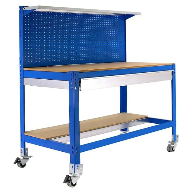 Simonrack Metallwerkbank Blau 152 cm breit