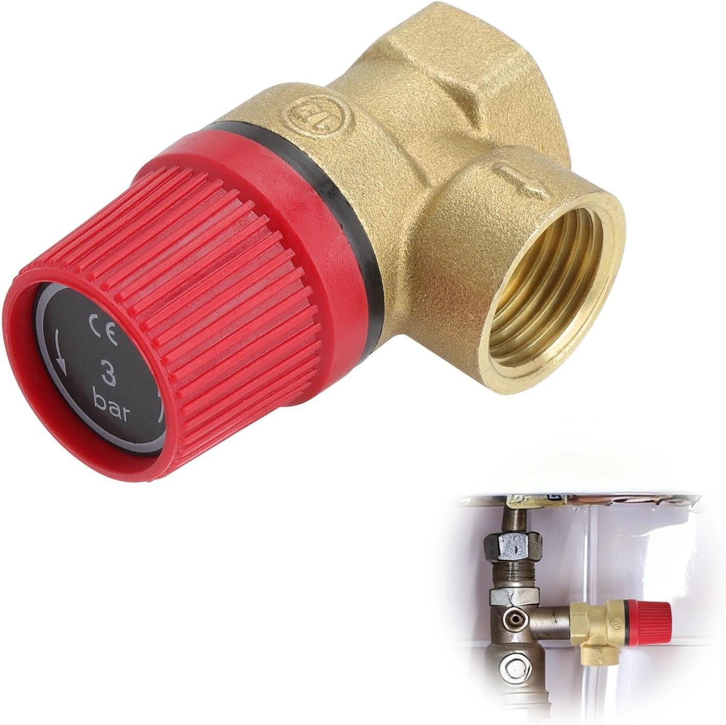 Sicherheitsventil Messing 3 Bar 12 Innengewinde Nbr Dichtung Fur Warmwasserbereiter Heizkessel Heizsystem