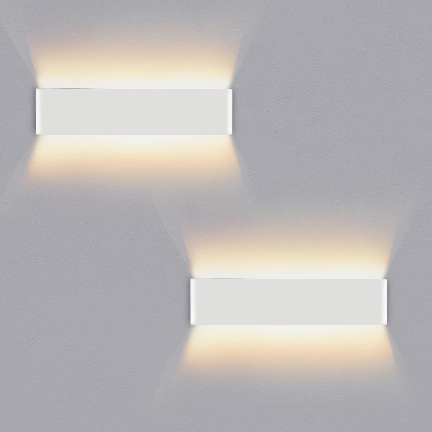 Led Wandleuchten 2er Set Aluminium 16 W 40 Cm Indirekte Und Indirekte Beleuchtung Ideal Fur Schlafzimmer Und Flur Warmwei