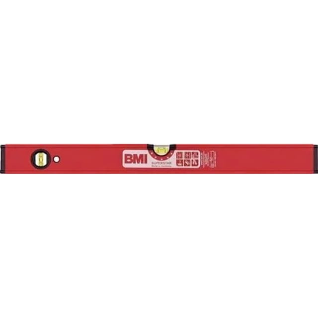 BMI - Wasserwaage superstar 120cm Alu.rot ± 0,5 mm/m m.Magnet - 696120 pm