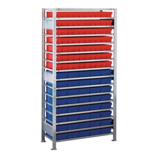 Steckregal H2000xB1.000xT400mm Anbauregal 16 Stahlböden 75xL 400mm blau - 9000449261 - Schulte