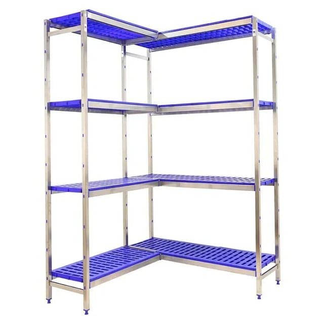 Simonrack Simoninox Ecke 4pp Edelstahlregal in Blau