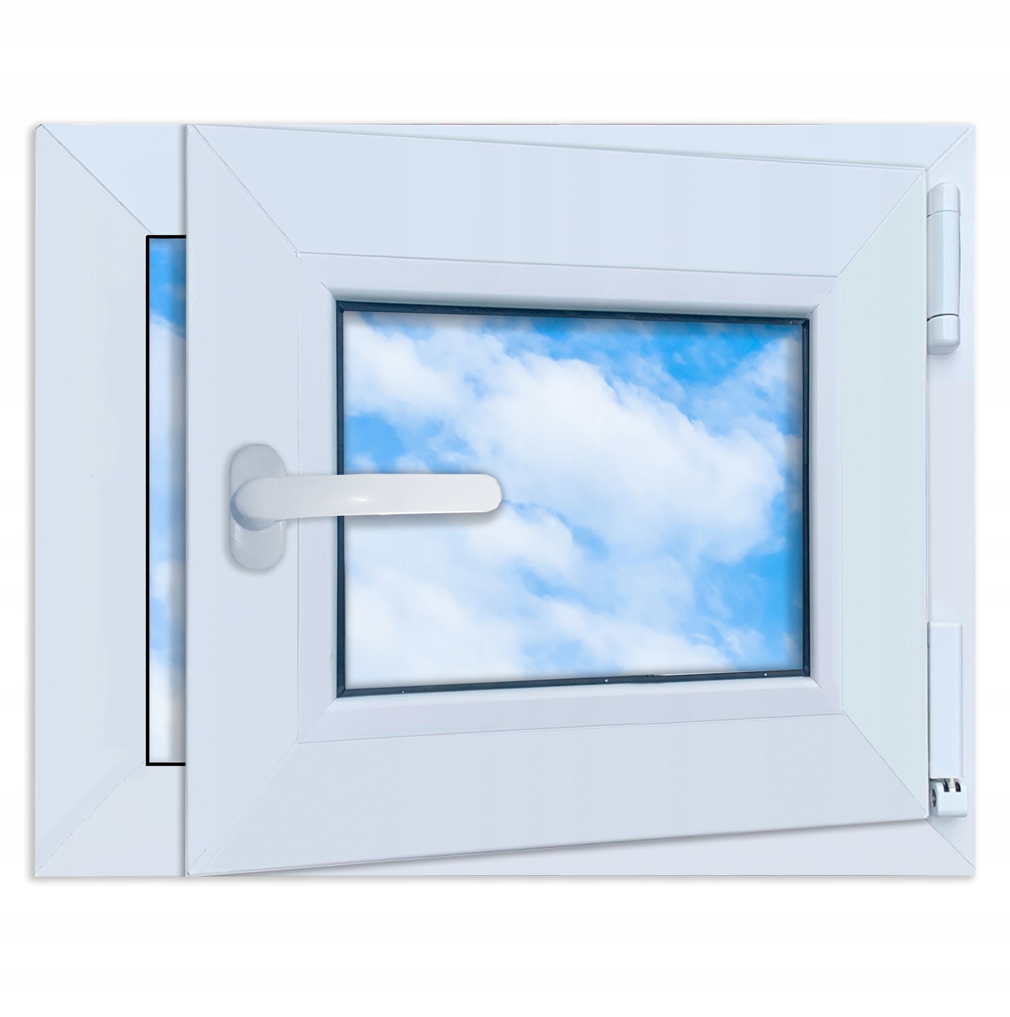 Pvc-fenster 500x400 Mm Rechts Weiß Drehfenster 50x40 Mm Doppelt Verglast Lorac