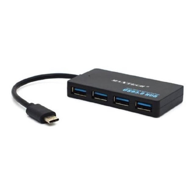 Trade Shop - typ-c-port-hub 4 usb-ports splitter pc-laptop-adapter 10 cm Maxtech HUB3-4C -