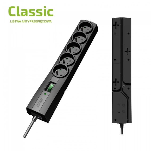 Classic 3m 5 Steckdosen ac 250 v schwarz - Ever