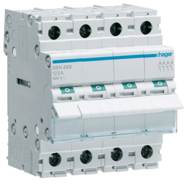 4-poliger 125A-Trennschalter 4 Module SBN499 - Hager