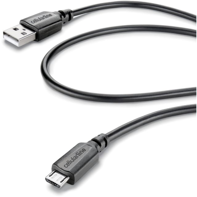 Cellularline - Micro usb Kabel 1m schwarz usbdatacabmicrousb Micro-USB -> USB-Stecker 2.0