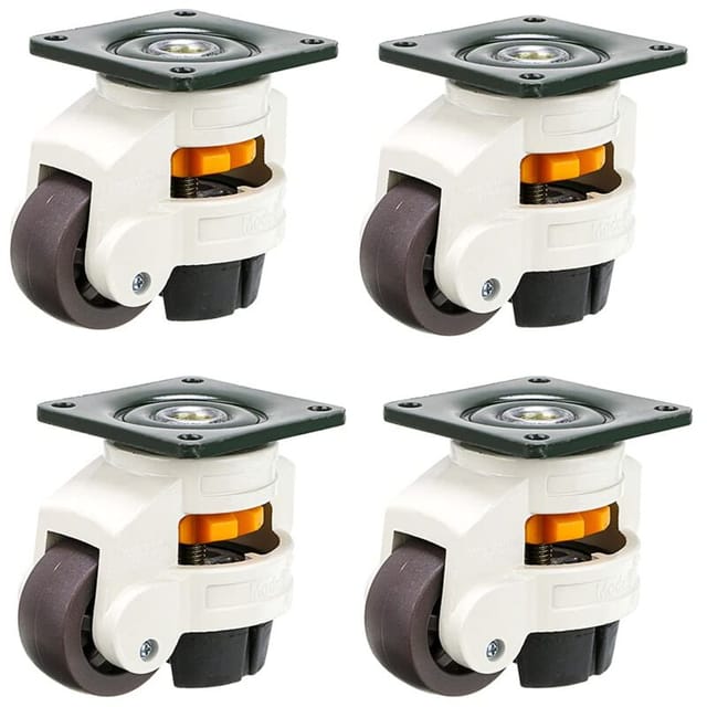 Ymyny - 4er-Pack Möbelrollen, Schwenkrad, 60F Einziehbare Nivellierrollen, Hergestellt aus Nylonlegierung und Aluminium, Tragkraft 250 kg pro Rolle