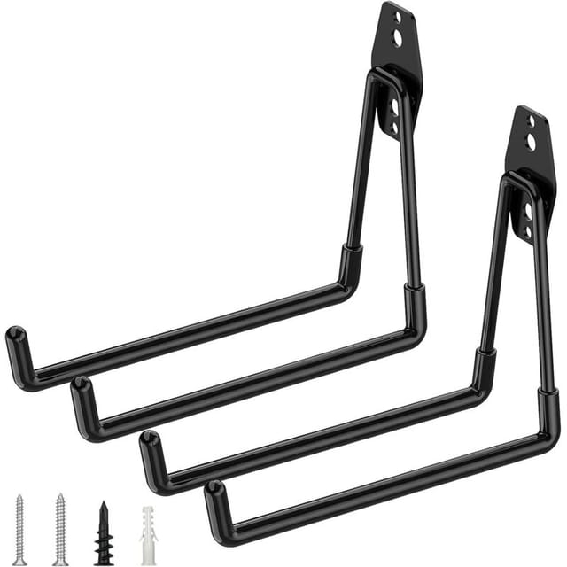 2 Stück Wandhaken, robuste Garagenhaken, Stahlhaken für Gartengeräte, groß