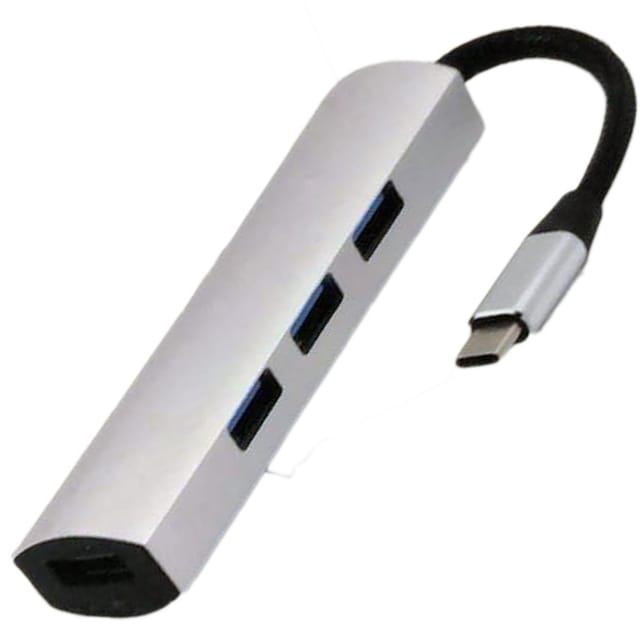 Trade Shop - hub usb-c ultra slim 1 x micro usb ricarica 3 x porte usb 3.0 -