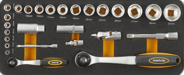 Primaster Mechaniker-Steckschlüssel-Set 27tlg. Drehmomentschlüssel Ratschen
