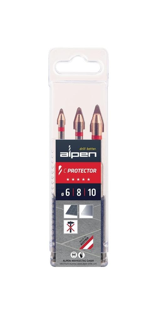 Fliesenbohrersatz C PROTECTOR 3-tlg.D.6/8/10mm ALPEN