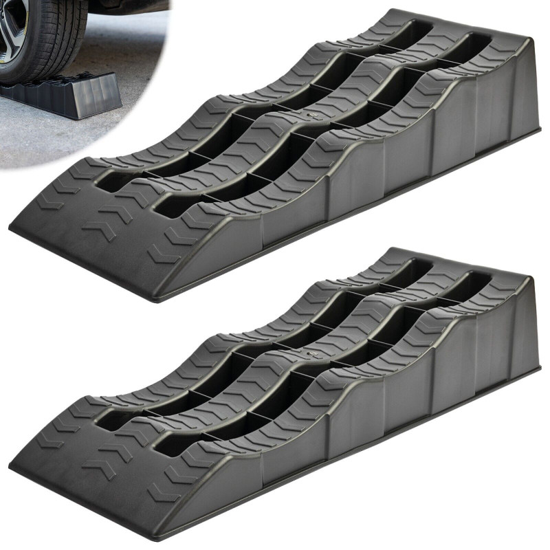 2er-set Auffahrrampen Aus Kunststoff Für Transporter/camper, Maximale Tragfähigkeit 2000 Kg (2 T), 610 X 210 X 120 Mm