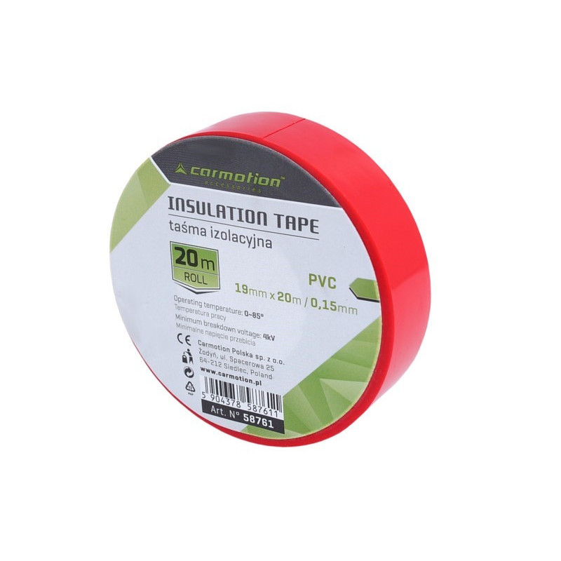 Isolierband 19 Mm X 20 M Rot Carmotion