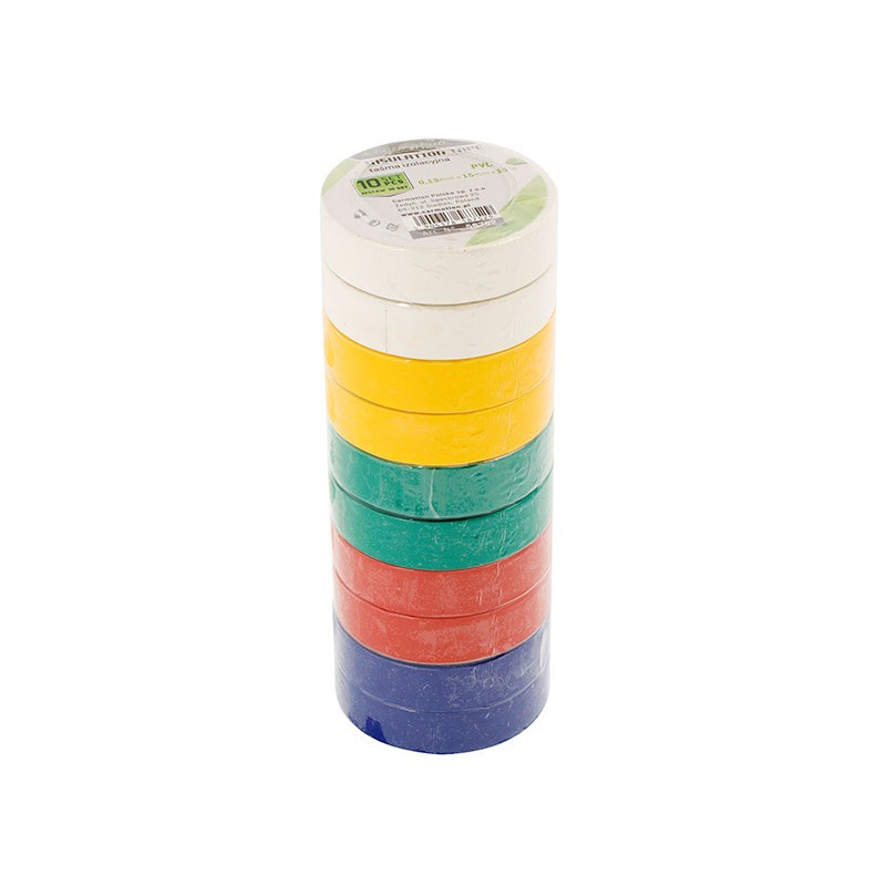 Carmotion Isolierband‑set, 10 Stück, Verschiedene Farben, 15 Mm X 10 M