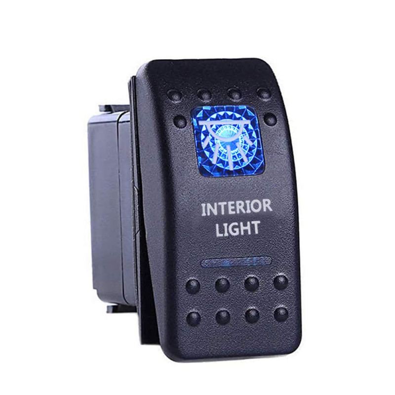 Knopf, Taste, Für Den Einbau, Für Innenraumbeleuchtung, Deckenleuchte, Lampe, Led-beleuchtung, 12v - 24v, Beschriftung "interior
