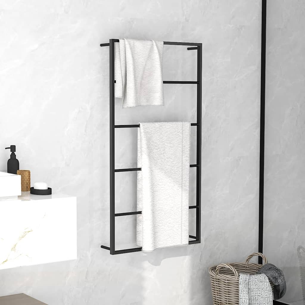 Handtuchständer Schwarz 60x10x116 Cm Stahl