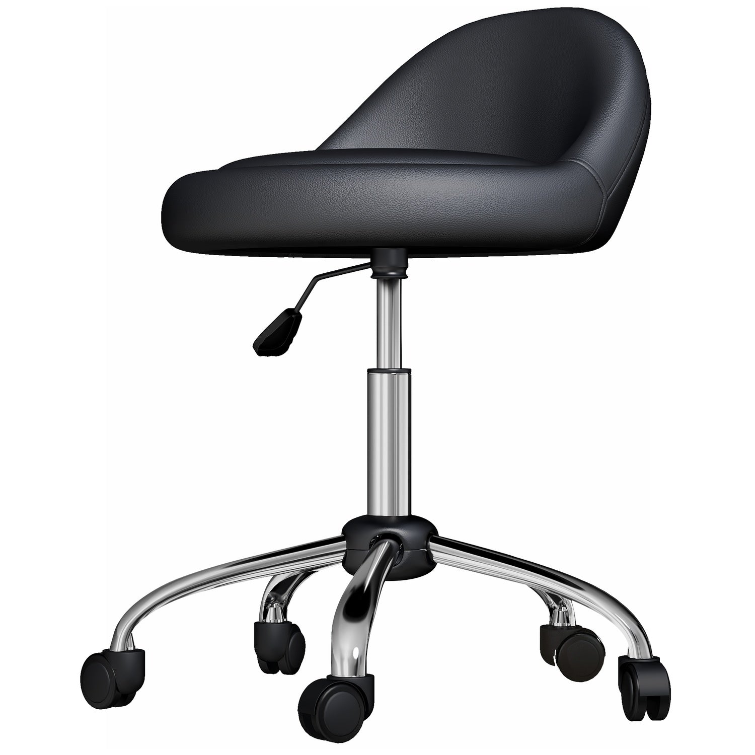 Rollhocker Hohenverstellbarer Arbeitshocker 63 83 Cm Drehhocker Mit Radern Drehbarer Salonstuhl Salonhocker Kunstleder Schwarz 202086991