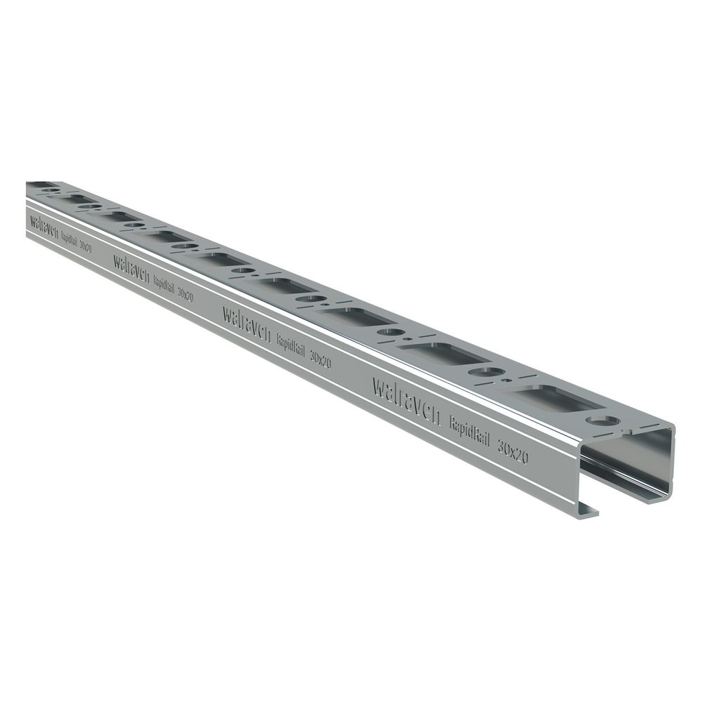Walraven Rapidrail Montageschiene C-profil, 30x20mm Länge 2m Mit Schnittmarkierungen, Sendzimirverzinkt