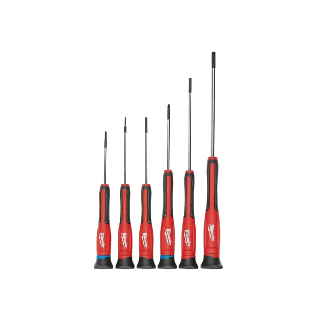 Milwaukee 6-teiliges Präzisionsschraubendreher-Set Schwarz und Rot