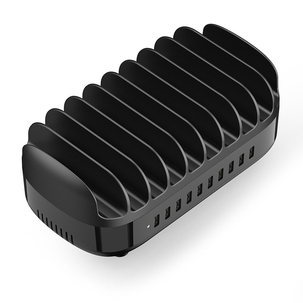 Duk-10p-v1 Intelligente Ladestation Für Smartphones Und Tablets, 10x Usb-a - Schwarz