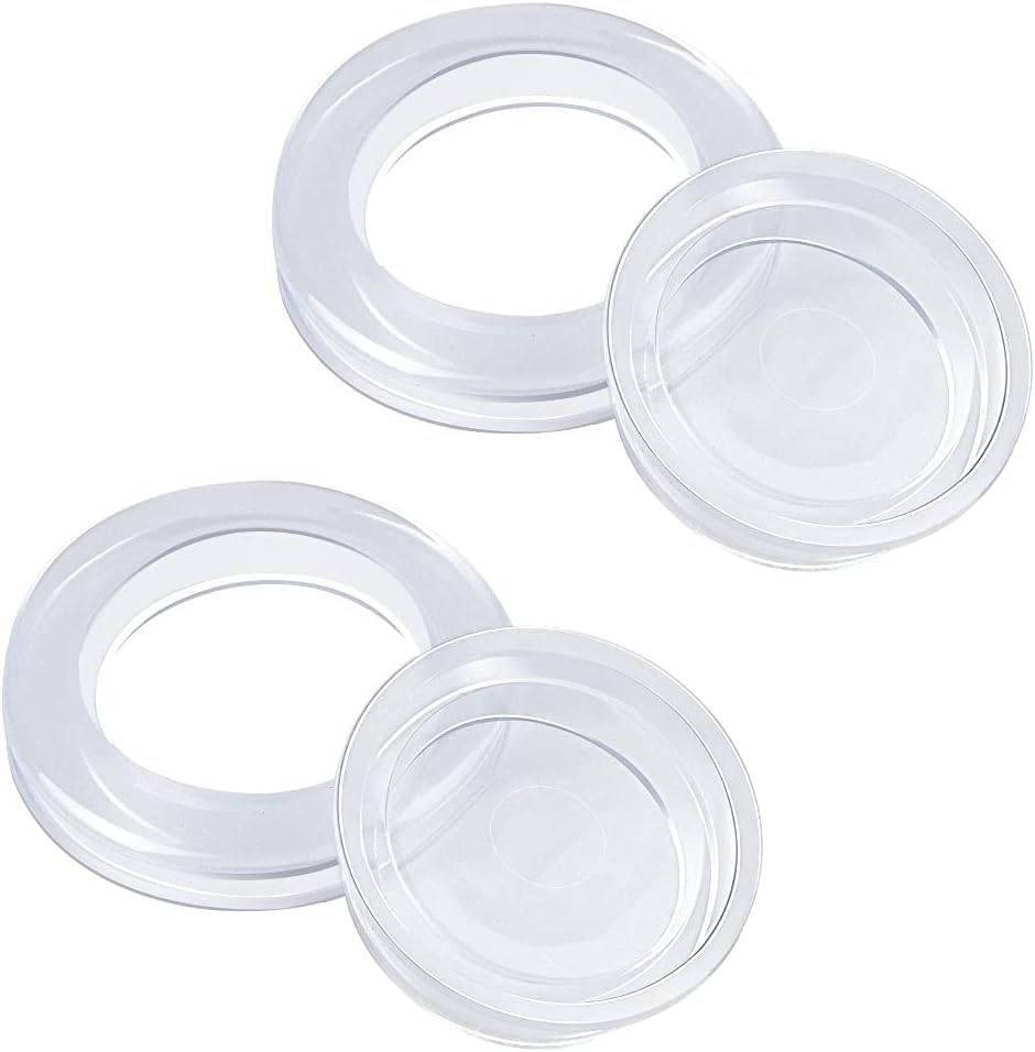 2-piece Set Of Patio Table Parasol Hole Rings And Silicone Covers, 4.3cm Parasol Stand Accessories, Garden Table Glass Beach (clear).