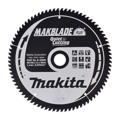 Sägeblatt makblade+ 260x30x80Z, 2,3 mm - Makita