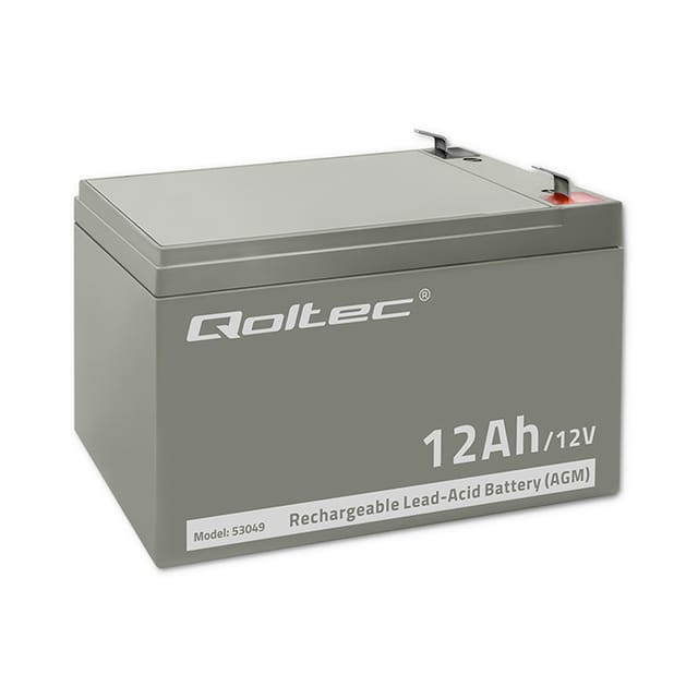 Qoltec AGM Batterie 12V 12Ah Wartungsfrei Effizient LongLife für USV, Sicherheit