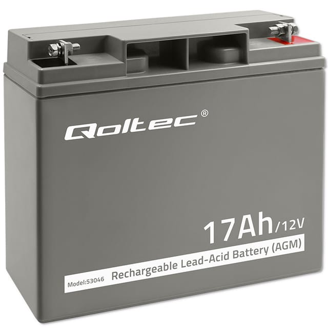 Qoltec AGM Batterie 12V 17Ah Wartungsfrei Effizient LongLife für USV, Roller