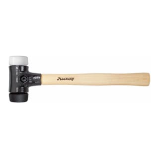 Schonhammer Safety mittelweich/sehr hart mit Hickory-Holzstiel, Rund-Schlagkopf 60, 400 mm (26660) - Wiha