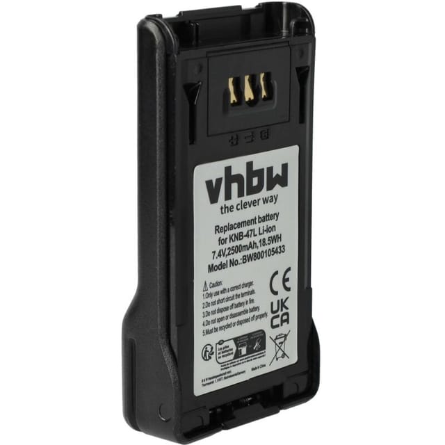 Vhbw - Akku kompatibel mit Kenwood TK-5320 Funkgerät, Walkie Talkie (2500mAh, 7,4V, Li-Ion)