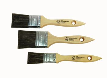 Werkzeughero Fscflachpinsel-set Lasur Je1x 30mm 40mm 50mm Pet Braun Beutel / Reiter Bscikonform Nespoli (1 Stk.)