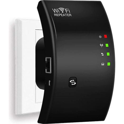 Ulisem Wlan-repeater, Leistungsstarker Wlan-verstärker, N300 Wlan-extender, Wlan-signalverstärker, 1 Ethernet-anschluss, Reichweite Bis Zu 200 M², Einfache Installation, Kompatibel Mit Allen Receivern