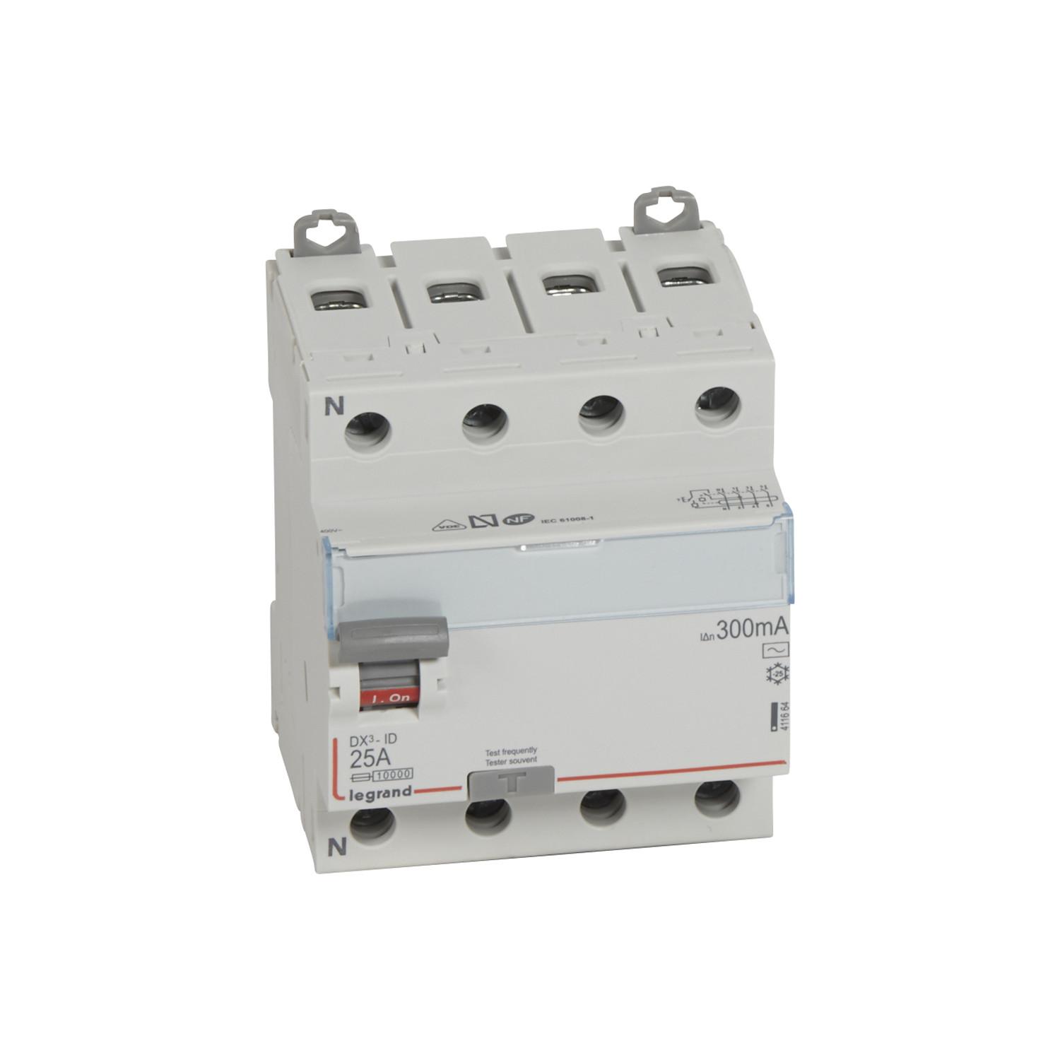 Industrieller Differenzialschalter 4p 300ma 25-63 A 10ka Klasse Ac Legrand Dx³ 411664 40 A