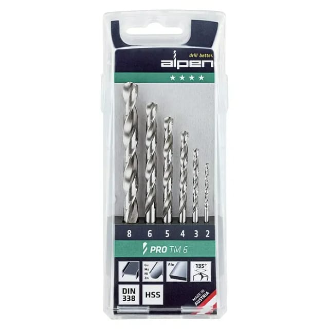 Alpen - 0000111806100 hss Metall-Spiralbohrer-Set 6teilig Zylinderschaft 1 St.